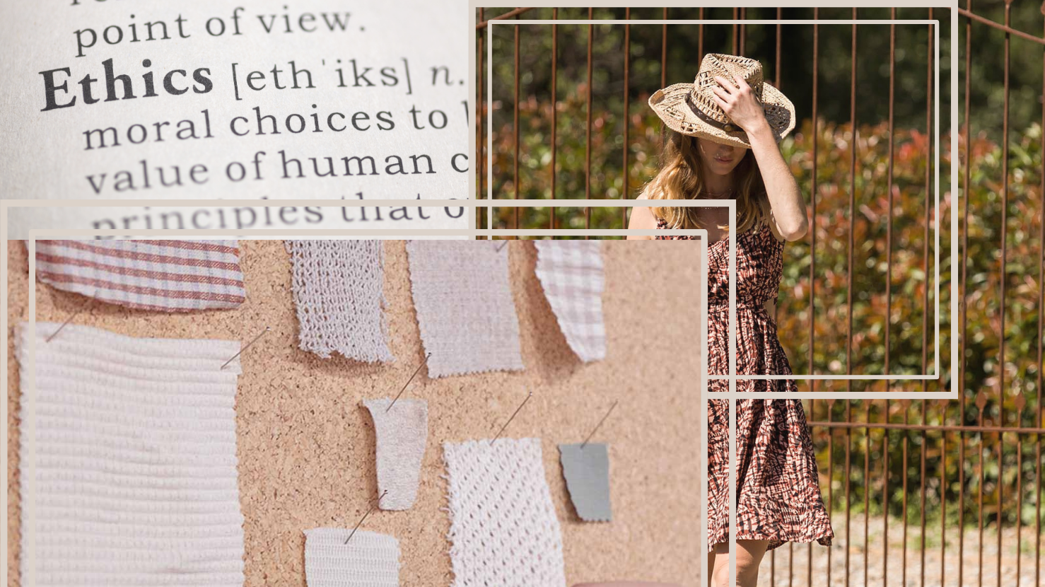 Mode responsable, matériaux durables et choix conscients. Ambiance douce mettant en avant les marques engagées chez Collection 7. Éthique, durabilité et artisanat au cœur de la sélection.